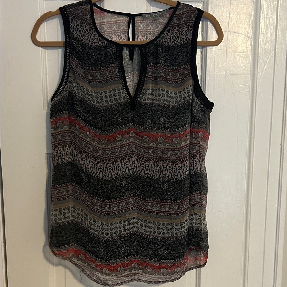 Daniel Rainn Multicolor Patterned Sleeveless Blou… - image 1